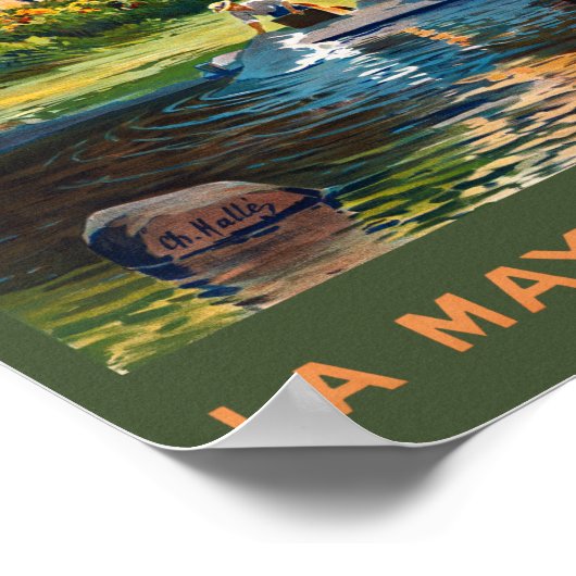 フランスメイエンヌがヴィンテージ旅行ポスターを復元 ポスター (角)