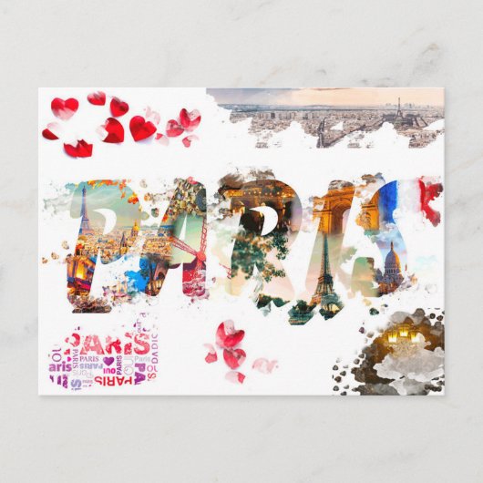 フランスモダンパリジェタイエッフェルタワートラベル ポストカード (正面)