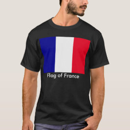 フランスユニセックス基本黒Tシャツ国旗 Tシャツ
