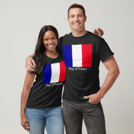 フランスユニセックス基本黒Tシャツ国旗 Tシャツ