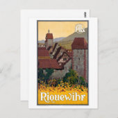 フランスリクイアヴィンテージ旅行ポスター復元 ポストカード (正面/裏面)