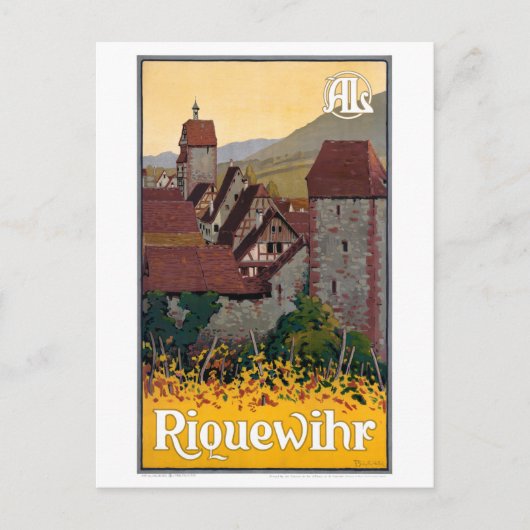 フランスリクイアヴィンテージ旅行ポスター復元 ポストカード (正面)