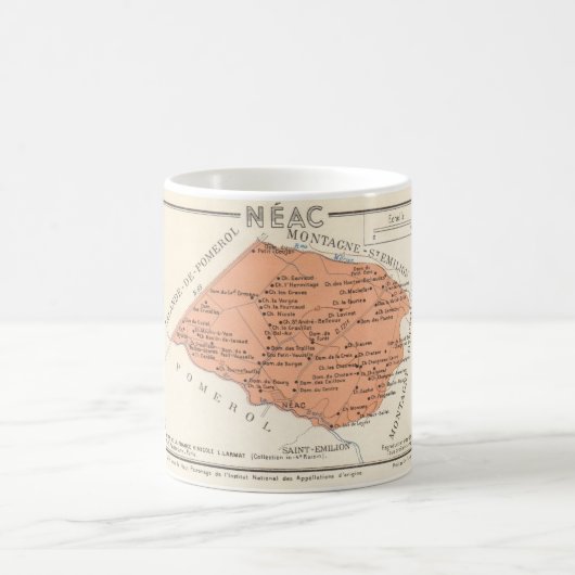 フランスワインのカラフルな地図 コーヒーマグカップ (中央)