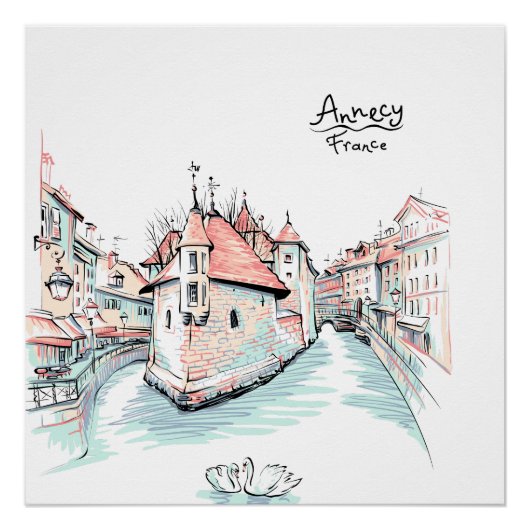 フランスヴィレッジスケッチ ポスター (正面)