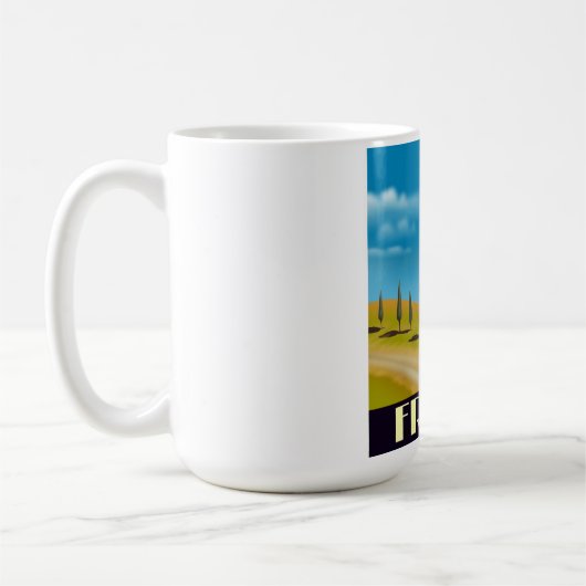 フランスヴィンテージスタイル旅行ポスター コーヒーマグカップ (左)