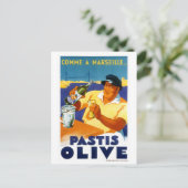 フランスヴィンテージ旅行ポスター復元 ポストカード (スタンド正面)