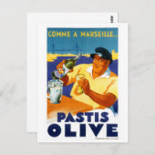 フランスヴィンテージ旅行ポスター復元 ポストカード (正面/裏面)