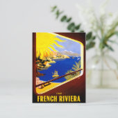 フランスヴィンテージ旅行ポスター復元 ポストカード (スタンド正面)