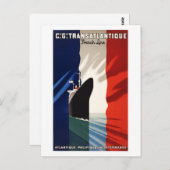 フランスヴィンテージ旅行ポスター復元 ポストカード (正面/裏面)