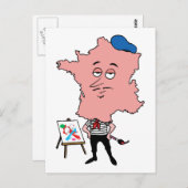 フランスヴィンフランスのテージ旅行記念品風刺画 ポストカード (正面/裏面)