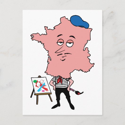 フランスヴィンフランスのテージ旅行記念品風刺画 ポストカード (正面)