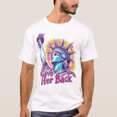 フランス与えに戻る自由の像 Tシャツ (正面)