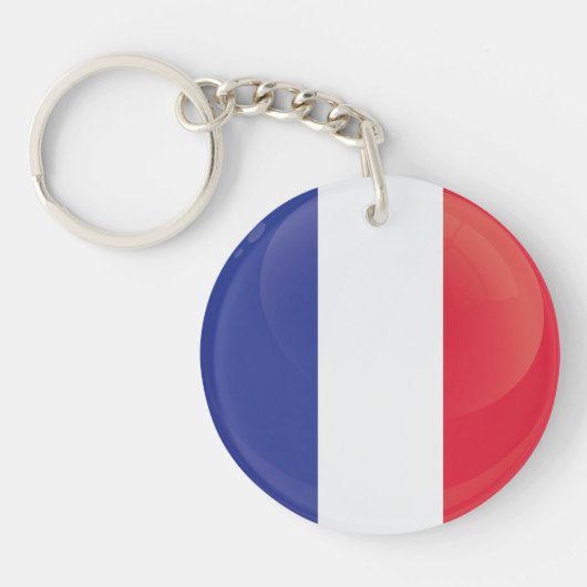 フランス丸型アイコンフラグ キーホルダー (正面)