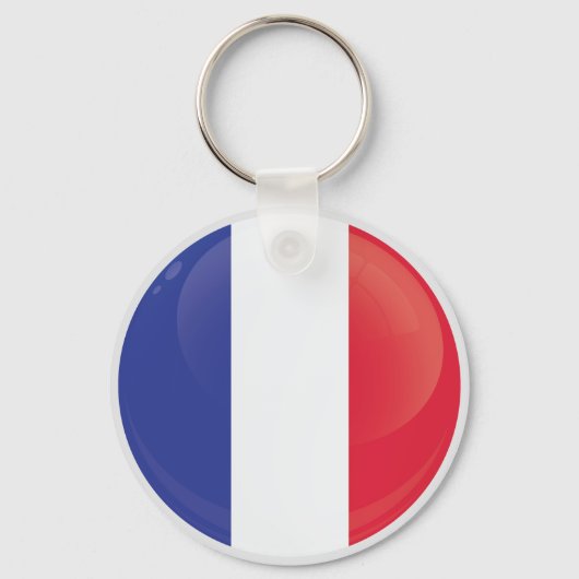フランス丸型アイコンフラグ キーホルダー (正面)