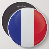 フランス丸型アイコンフラグ 缶バッジ (正面&裏面)