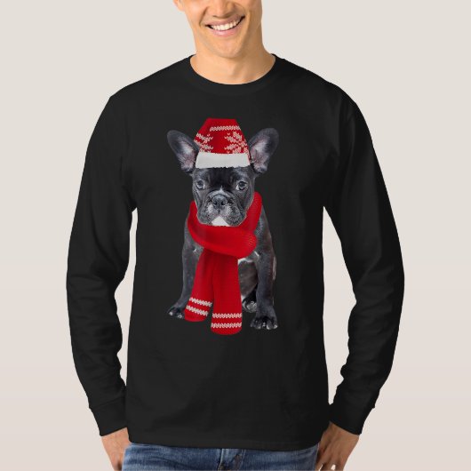 フランス人いじめっ子クリスマスドッグ醜いクリスマスフランスの Tシャツ (正面)