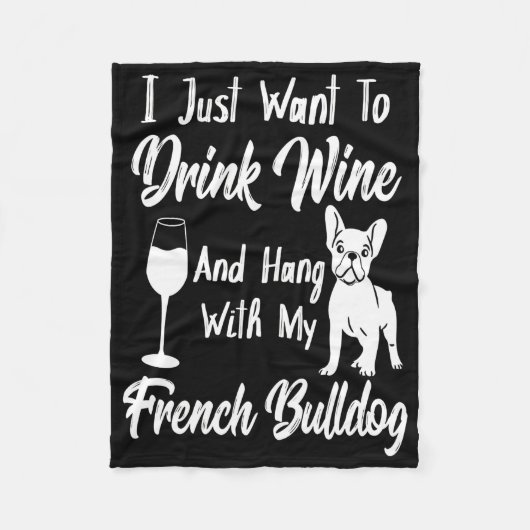 フランス人と一緒にワつるインを飲みたい フリースブランケット (正面)
