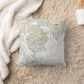 フランス人と青い丘の湾とアプローチのチャート クッション (ブランケット)