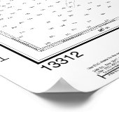 フランス人と青い丘の湾とアプローチのチャート ポスター (角)