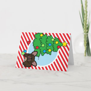 フランス人にクリスマスツリーを付けストライプる シーズンカード