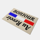 フランス人のこんにちはさようならBonjourのAu Revoir ドアマット (アングル)