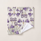 フランス人のアールヌーボーのアイリス花のBathタオルセット バスタオルセット (ウォッシュタオル)