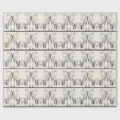 フランス人のアールヌーボーのスイセンの花の包装紙 ラッピングペーパー (フラット)