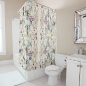フランス人のアールヌーボーのヴィンテージの花のシャワー・カーテン シャワーカーテン (インサイチュ)