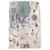 フランス人のアールヌーボーの植物の花のギフトバッグ ミディアムペーパーバッグ (正面)