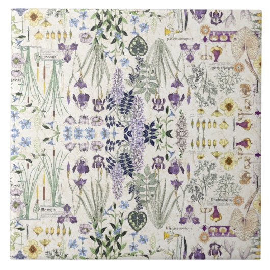 フランス人のアールヌーボーの植物の花のセラミックタイル タイル (正面)