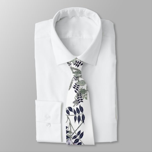 フランス人のアールヌーボーの植物の藤の花のタイ ネクタイ (タイ)