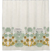 フランス人のアールヌーボーの花のシャワー・カーテン シャワーカーテン (正面)