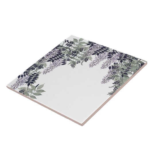 フランス人のアールヌーボーの藤によってはセラミックタイルが開花します タイル (側面)