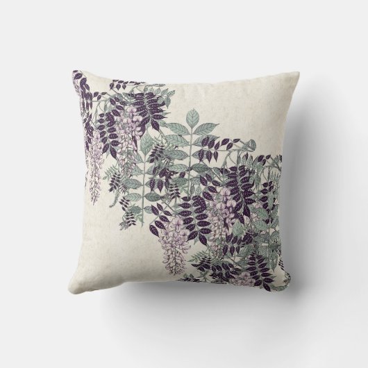 フランス人のアールヌーボーの藤によっては装飾用クッションが開花します クッション (裏面)