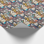 フランス人のアールヌーボーの蝶包装紙 ラッピングペーパー (角)