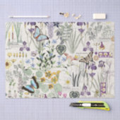 フランス人のアールヌーボーの蝶花のティッシュペーパー 薄葉紙 (クラフト)