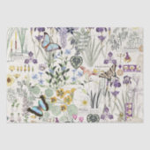 フランス人のアールヌーボーの蝶花のティッシュペーパー 薄葉紙 (正面)