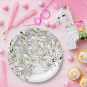 フランス人のアールヌーボーユリによっては紙皿が開花します ペーパープレート (パーティー)