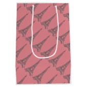 フランス人のエッフェル塔のパリのテーマのパーティーのギフトバッグ ミディアムペーパーバッグ (裏面)