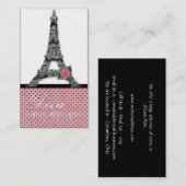 フランス人のエッフェル塔の女の子らしい女の子の花型女性歌手の名刺 名刺 (正面/裏面)