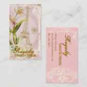 フランス人のエッフェル塔の旧式なスタイルの名刺 名刺 (正面/裏面)