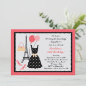 フランス人のファッションの誕生日の招待状 招待状 (スタンド正面)