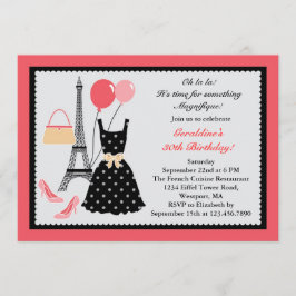 フランス人のファッションの誕生日の招待状 招待状