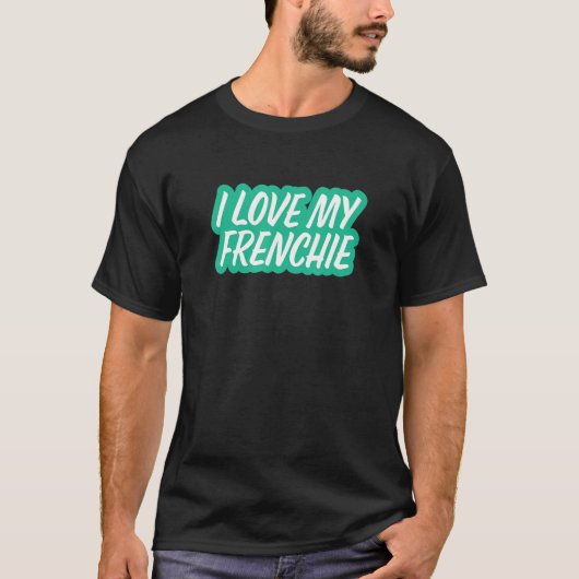 フランス人のブルドッグがフランスの大好き Tシャツ (正面)