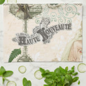 フランス人の刺激を受けたなぼろぼろのシックな鳥籠 キッチンタオル (折り畳み)