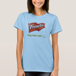 フランス人の幸せな開始のここにTシャツ Tシャツ