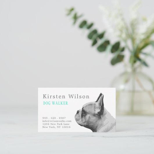 フランス人の愛 |アクアパーソナライズされた名刺 名刺 (スタンド正面)