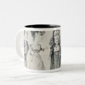 フランス人の鋳造物の5風刺漫画 ツートーンマグカップ (正面左)
