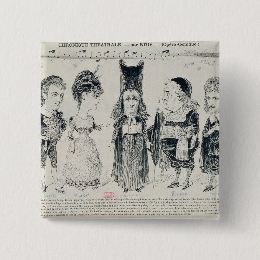 フランス人の鋳造物の5風刺漫画 缶バッジ (正面)