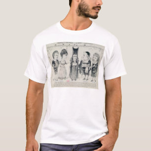フランス人の鋳造物の5風刺漫画 Tシャツ